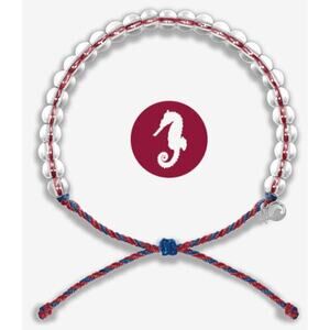 4Ocean Seahorse Beaded Bracelet Red Blue with Gift Bag
